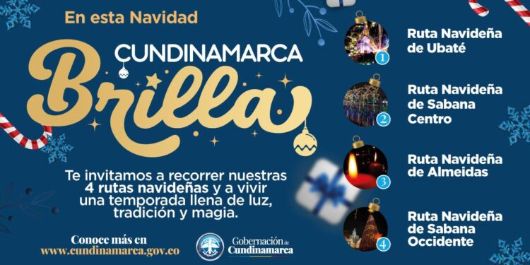 Rutas navideñas Cundinamarca 2025: cuatro caminos para vivir la magia de la Navidad.